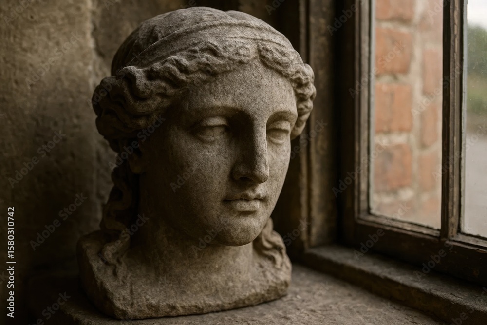 Fototapeta premium A Glimpse of Ancient Artistry Through a Window