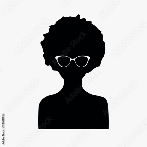 Silhouette with glasses style isolated element vector