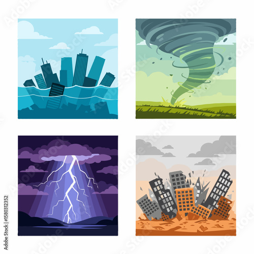 Four Major Natural Disasters: Flood, Hurricane, Thunderstorm, and Earthquake – The Power of Nature Unleashed