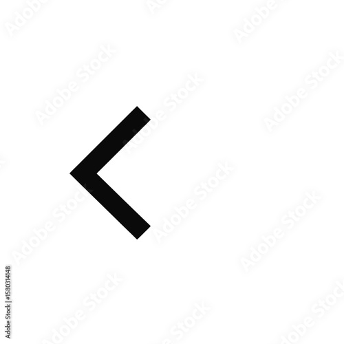 A minimalist black arrow pointing left, isolated on a clean white background, offering a visual cue for direction and navigation, perfect for web design and user interface elements.
