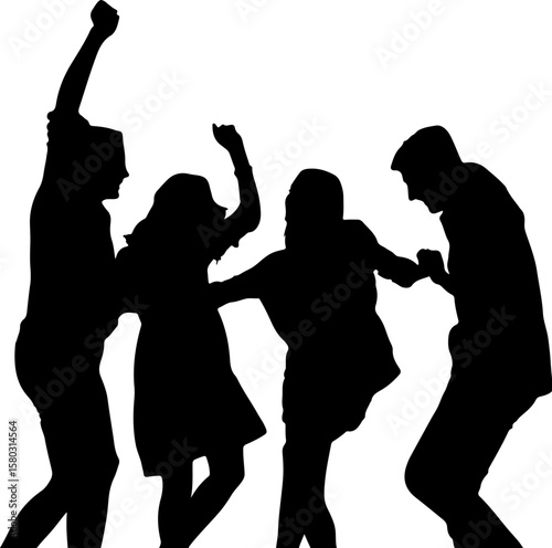 Silhouettes of Dancing People – Dynamic Dance Vector Art