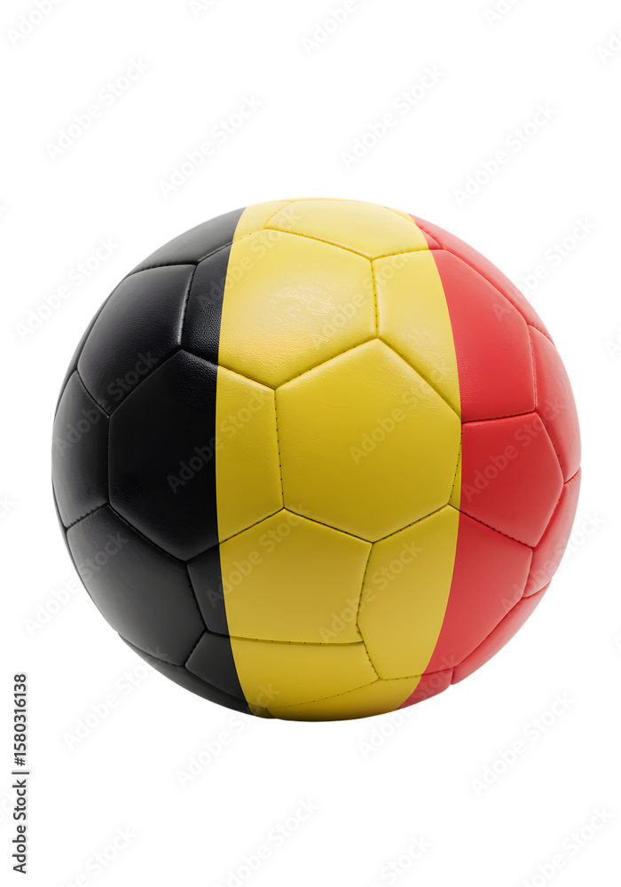 Fototapeta premium Illustration Soccer Ball with Belgium Flag Colors Isolated On Transparent