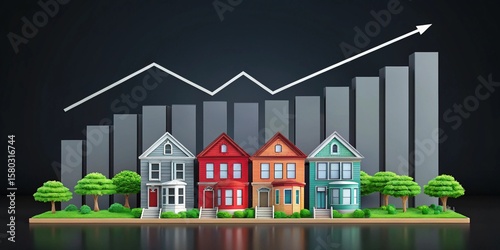 Real estate market shows growth with rising house prices and increasing sales volume in residential areas.
