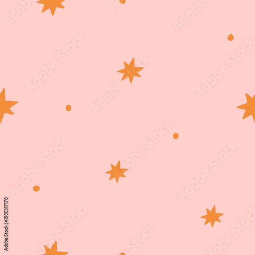 Star pattern, seamless design. Starry background, repeating print with tiny d...