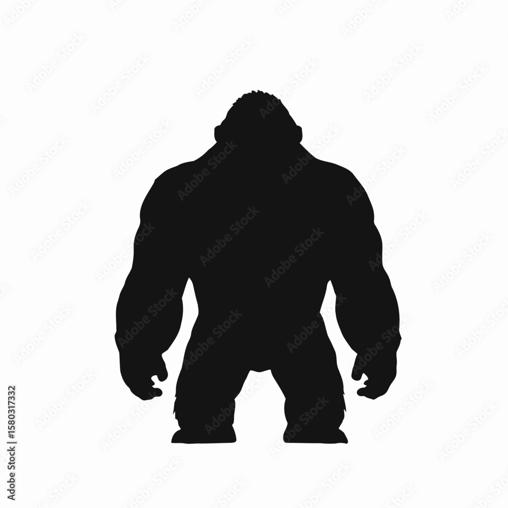 Obraz premium Black bear silhouette walking with an isolated elephant, rhinoceros, and other large mammal wildlife vector illustrations on white