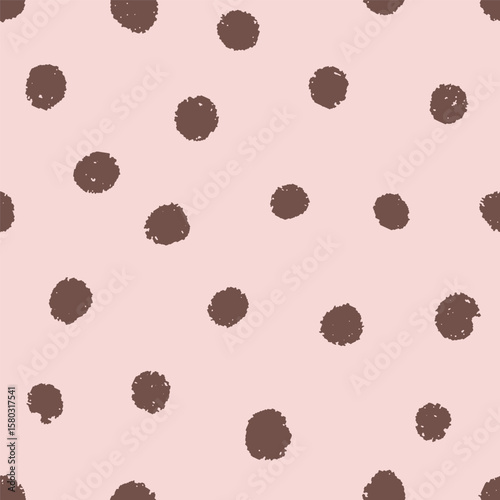 Irregular polka dot pattern. Seamless abstract design with hand-drawn spots, ...