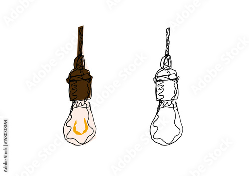 電球の手描き風イラスト