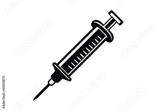 Syringe silhouette vector