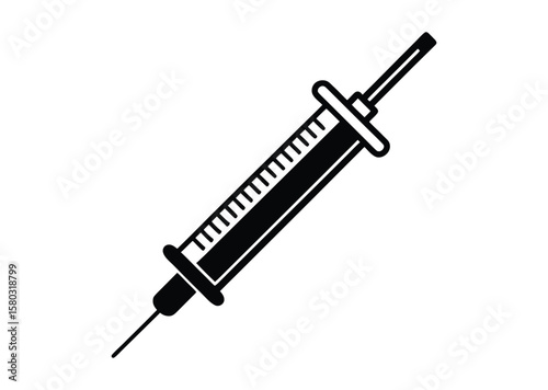 Syringe silhouette vector