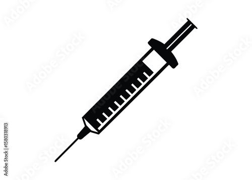 Syringe silhouette vector