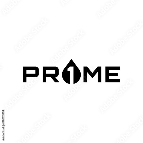 A bold, black logotype spelling "PRIME" with the letter "O" cleverly replaced by a droplet shape containing the number "1," emphasizing originality and top quality