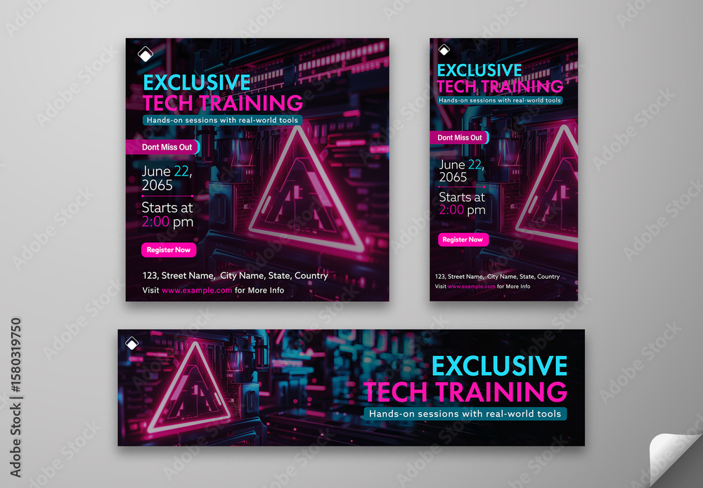 Editable Tech Training Template – Neon Futuristic Theme for Hands-On ...