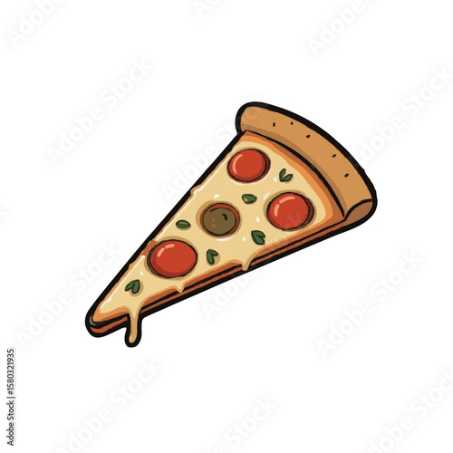 A mouth-watering single slice of classic pepperoni pizza, generously topped with melted cheese,
