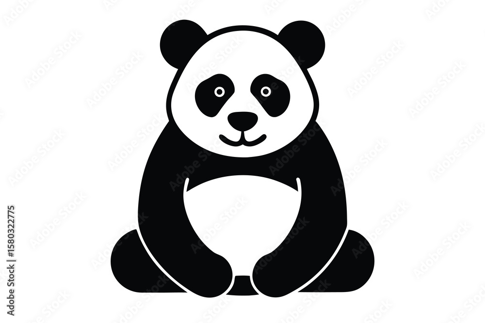 Fototapeta premium panda sitting vector icon