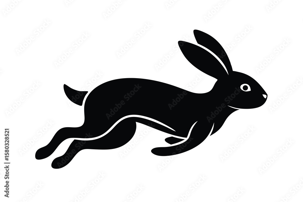 Obraz premium rabbit hopping vector icon