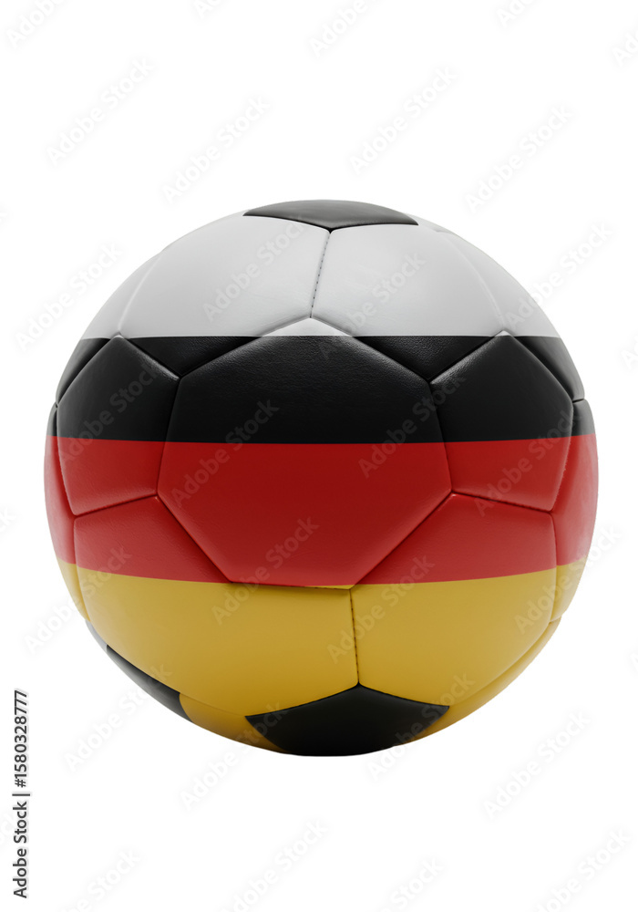 Fototapeta premium Isolated 3D Rendering of German Flag Soccer Ball Sports Equipment