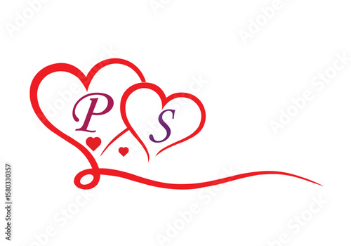love and s p logo design 