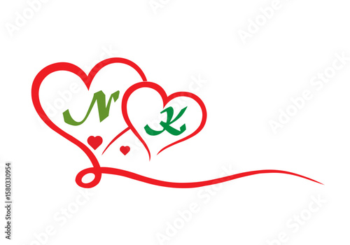 love and kn logo design 