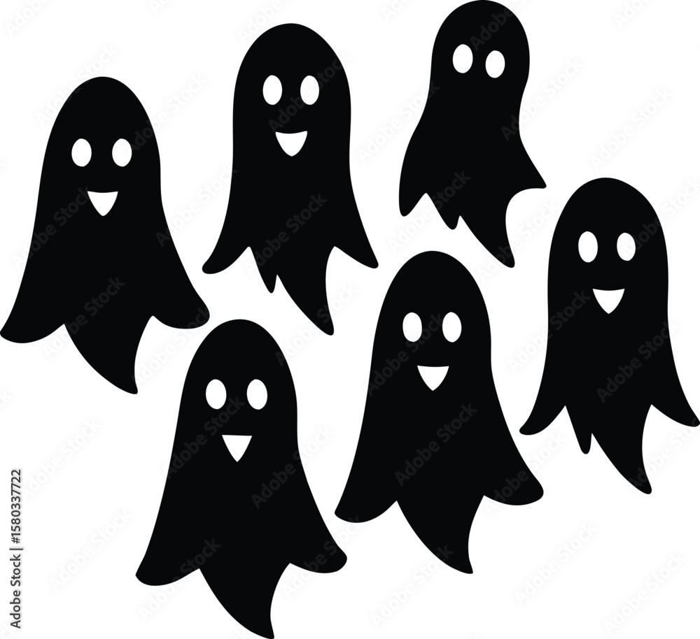 Obraz premium Friendly Ghosts - Halloween Clipart