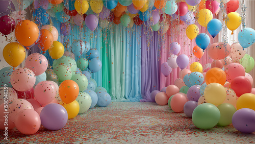 colorful balon birthday party decoration