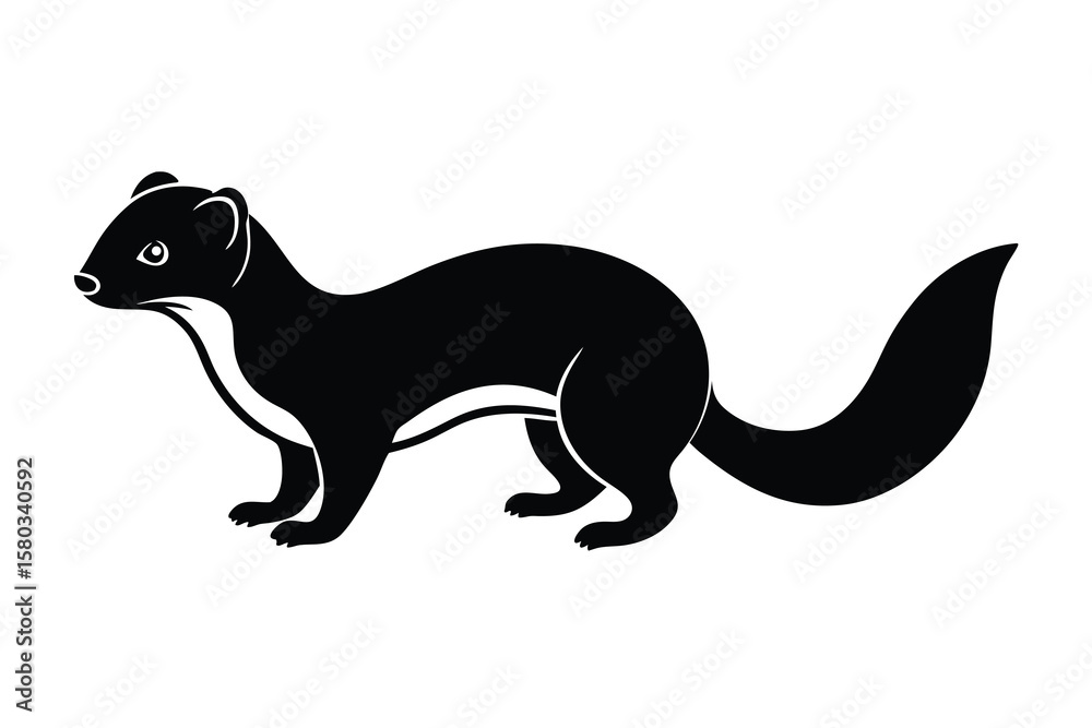 Obraz premium weasel silhouett vector icon