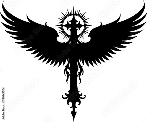 American , tribal phoenix, bird of fire, Tattoos vector design