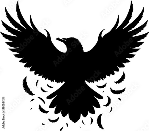 American , tribal phoenix, bird of fire, Tattoos vector design