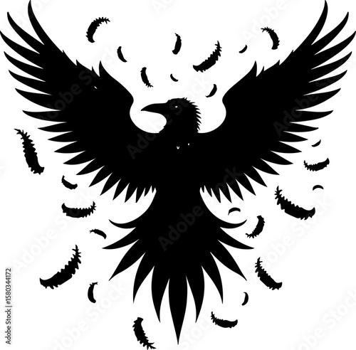 American , tribal phoenix, bird of fire, Tattoos vector design