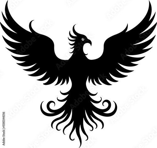 American , tribal phoenix, bird of fire, Tattoos vector design