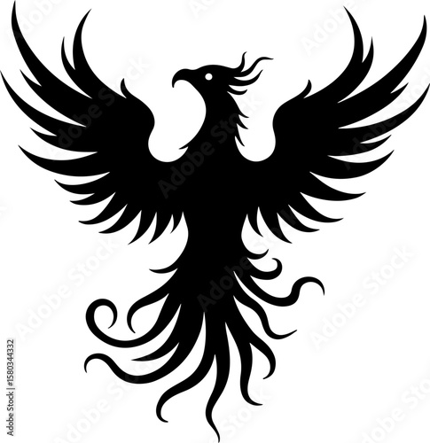 American , tribal phoenix, bird of fire, Tattoos vector design