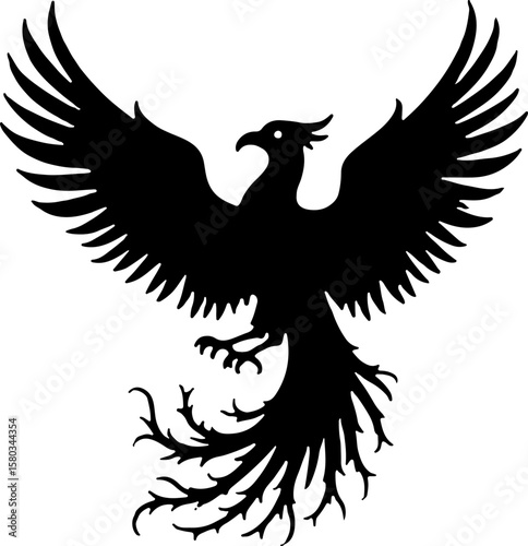 American , tribal phoenix, bird of fire, Tattoos vector design