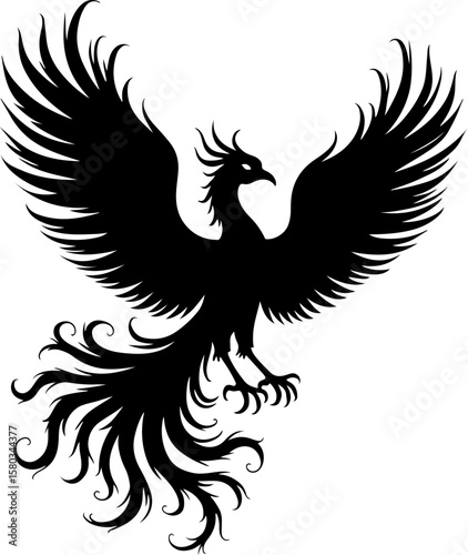 American , tribal phoenix, bird of fire, Tattoos vector design