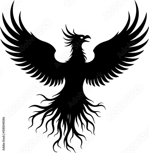 American , tribal phoenix, bird of fire, Tattoos vector design