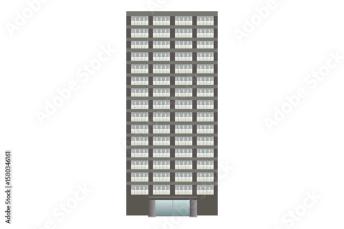 黒の高層マンション　グラフィック素材