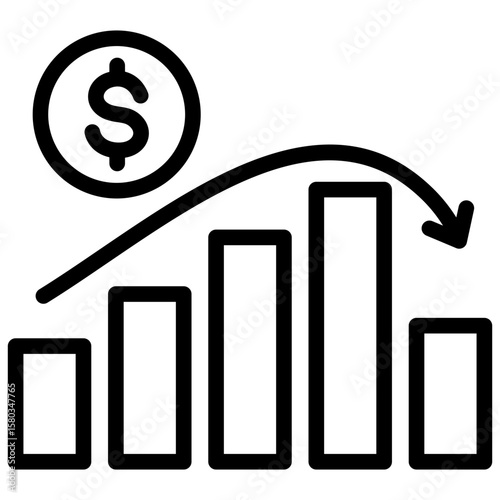 Capital Down Icon