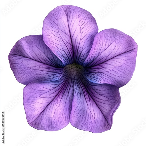 Beautiful 3D Illustration of a Purple Petunia Flower