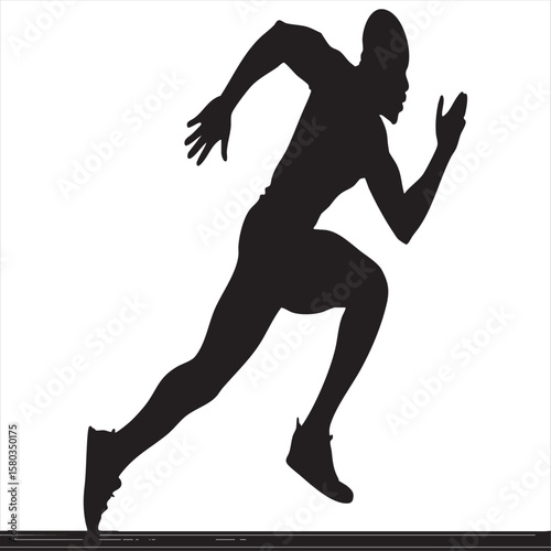 Sprinter Running Silhouette - Speed and Determination