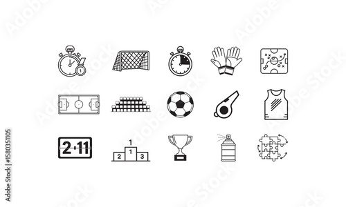 Soccer sport icons football game