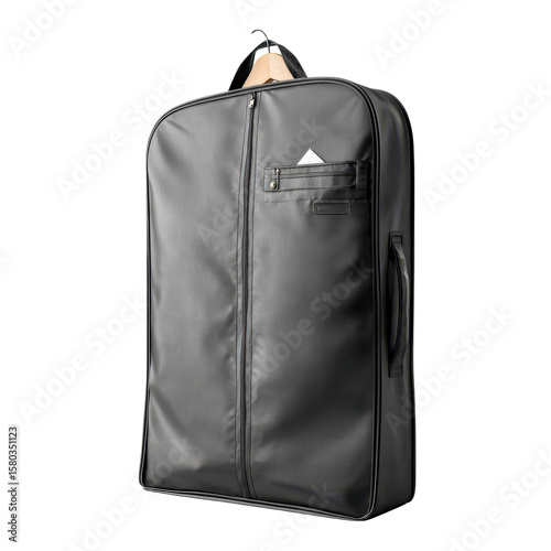 Sleek Black Garment Bag for Stylish Travel on a white background.