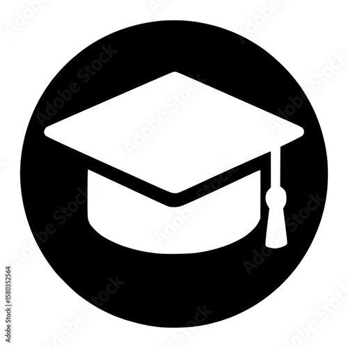Graduation cap vector icon, education and academic success concept