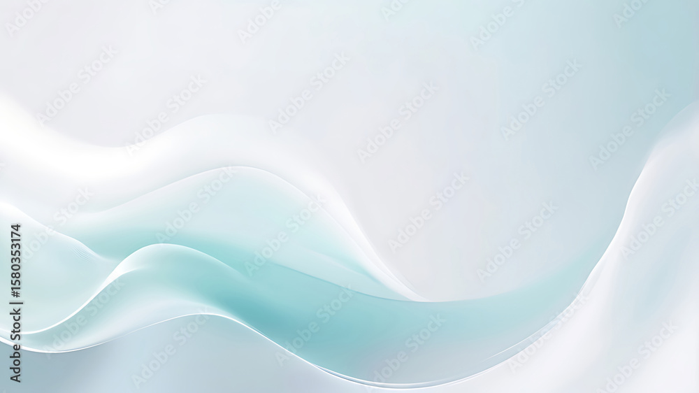 Fototapeta premium Minimal Abstract White Gradient Background with Soft Petal Layers on Right Side – AI
