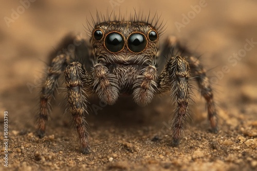 Wallpaper Mural A spider poised on sandy terrain, its eyes reflecting a world unseen Torontodigital.ca