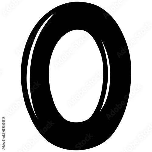 Black number zero illustration 