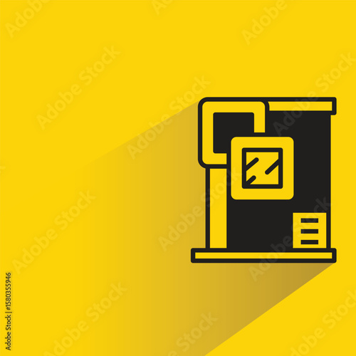 house icon with shadow on yellow background