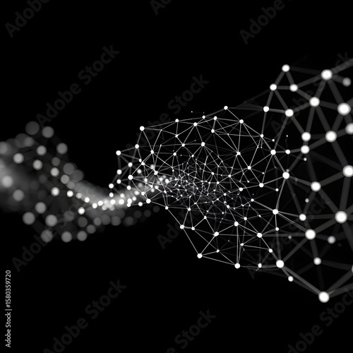 Abstract network connection digital technology background with connecting dots lines