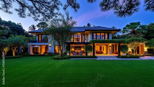 luxury villa with garden