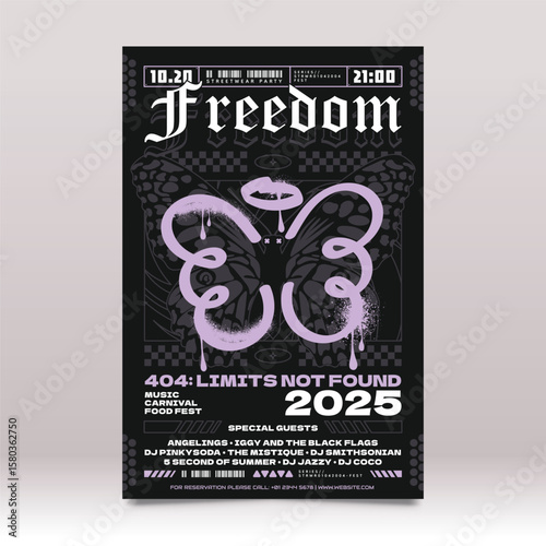 Urban Graffiti Streetwear Grunge Design Poster