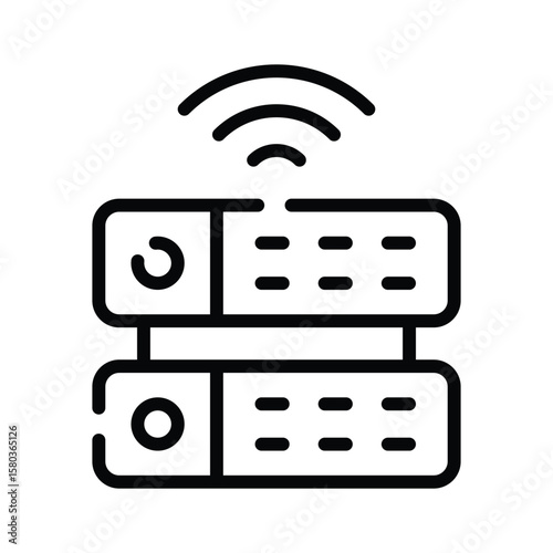 A captivating linear icon showing internet hosting hub