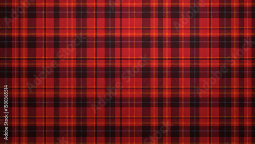 Worn, distressed Royal Stewart tartan with frayed edges, grunge aesthetic, realistic fabric look, gritty, high-res, textured.