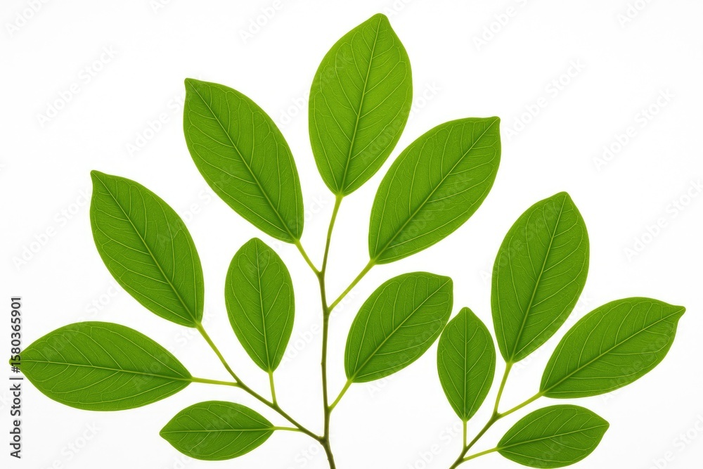 Naklejka premium Stunning close-up of lush green foliage against a clean, bright backdrop